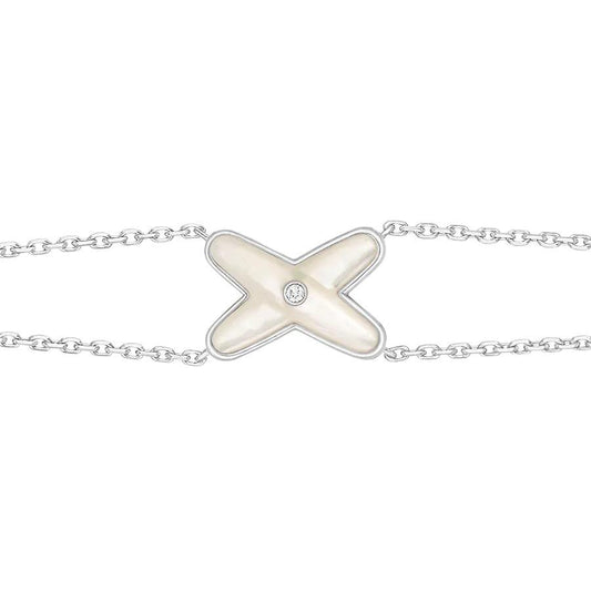 [Rose Jewels]JEUX BRACELET WHITE MOP SILVER 1 DIAMOND