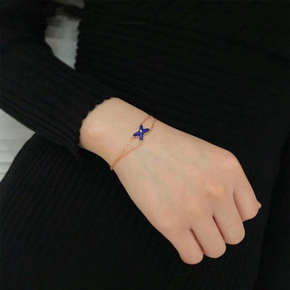 [Rose Jewels]Hollow Design Four-Leaf Clover Flower Shape Ring