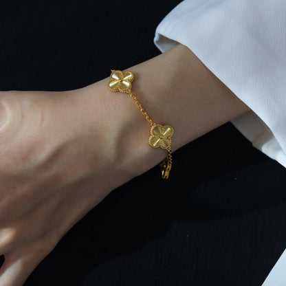 [ROSE]CLOVER 5 FLOWERS LASER BRACELET