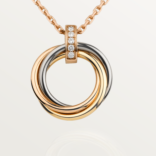 [ROSE]TRINITY NECKLACE GOLD  DIAMONDS