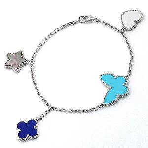 [ROSE]LUCKY SPRING SILVER BRACELET 4 MOTIF