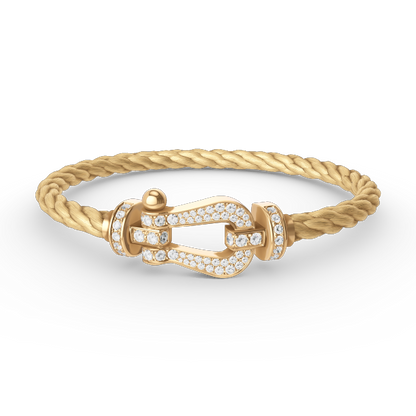 [Rose Jewels]FORCE GROSSES HUFEISENARMBAND MIT VOLLEN DIAMANTEN GOLD