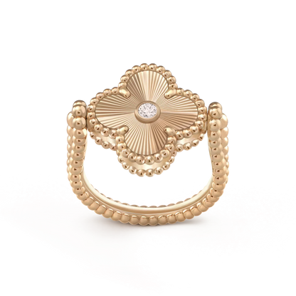 [ROSE]CLOVER RIVERSIBLE ROSE GOLD RING