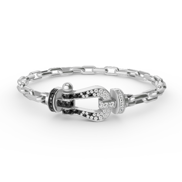 [Rose Jewels]FORCE GROSSES METALLARMBAND MIT HUFEISENVERSCHLUSS