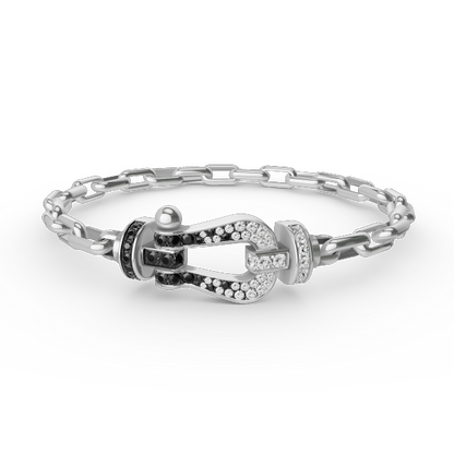 [Rose Jewels]FORCE GROSSES METALLARMBAND MIT HUFEISENVERSCHLUSS