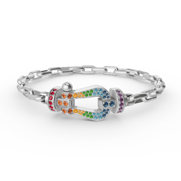 [Rose Jewels]FORCE GROSSES METALLARMBAND MIT HUFEISENVERSCHLUSS