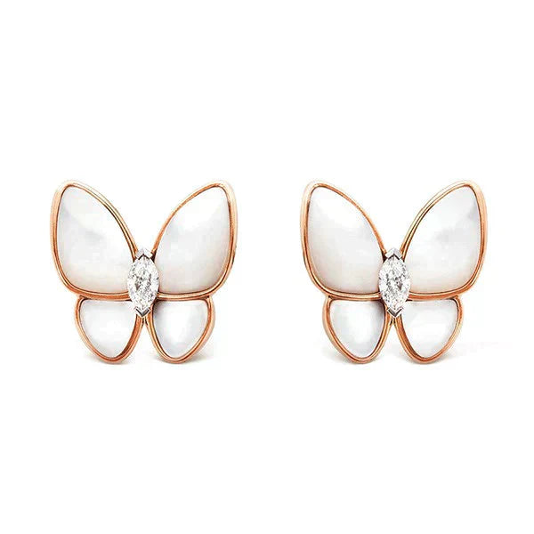 [ROSE]BUTTERFLY MOP DIAMOND EARRINGS