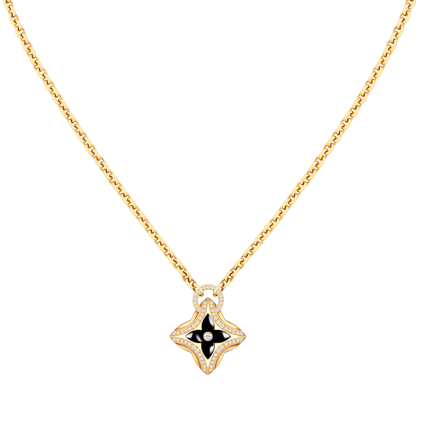 [Rose Jewels]STAR PEDANT PINK GOLD DIAMOND NECKLACE