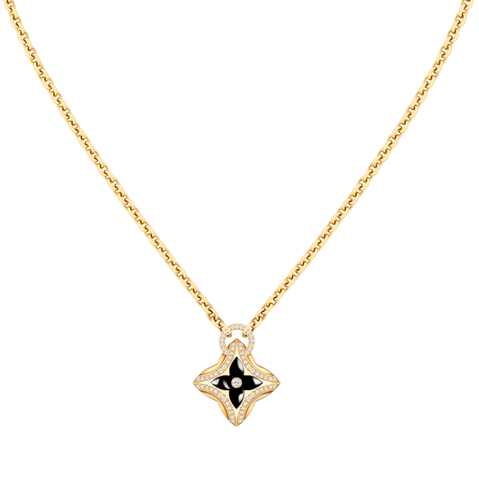 [Rose Jewels]STAR PEDANT PINK GOLD DIAMOND NECKLACE