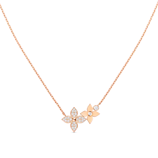 [Rose Jewels]STAR BLOSSOM NECKLACE PINK GOLD DIAMONDS