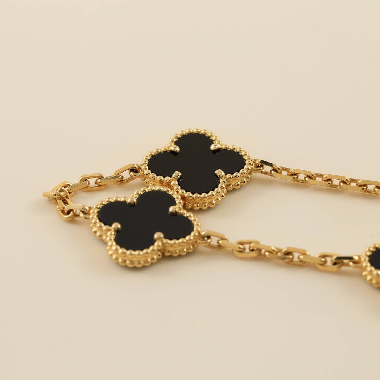 [ROSE]CLOVER  5 MOTIFS BLACK ONYX BRACELET