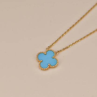 [ROSE]CLOVER 15MM VINTAGE TURQUOISE NECKLACE