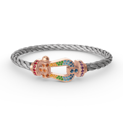 [Rose Jewels]FORCE GROSSES HUFEISENFARBIGE DIAMANTENARMBAND ROSÉGOLD