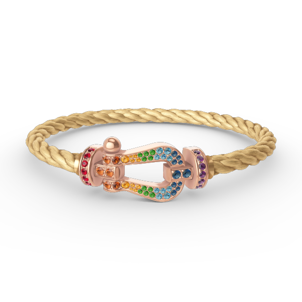 [Rose Jewels]FORCE GROSSES HUFEISENFARBIGE DIAMANTENARMBAND ROSÉGOLD