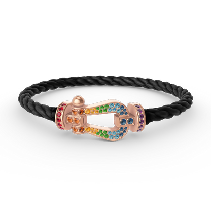 [Rose Jewels]FORCE GROSSES HUFEISENFARBIGE DIAMANTENARMBAND ROSÉGOLD