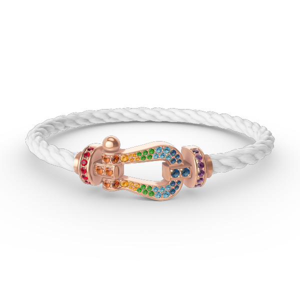 [Rose Jewels]FORCE GROSSES HUFEISENFARBIGE DIAMANTENARMBAND ROSÉGOLD