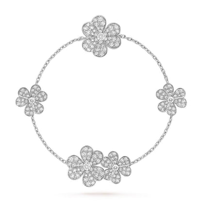 [ROSE]FRIVOLE SILVER 5 FLOWERS BRACELET