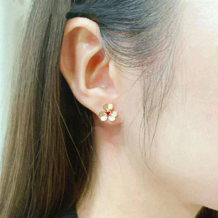 [ROSE]FRIVOLE  FLOWER PINK EARRINGS