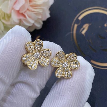 [ROSE]FRIVOLE GOLD FLOWER DIAMOND EARRINGS