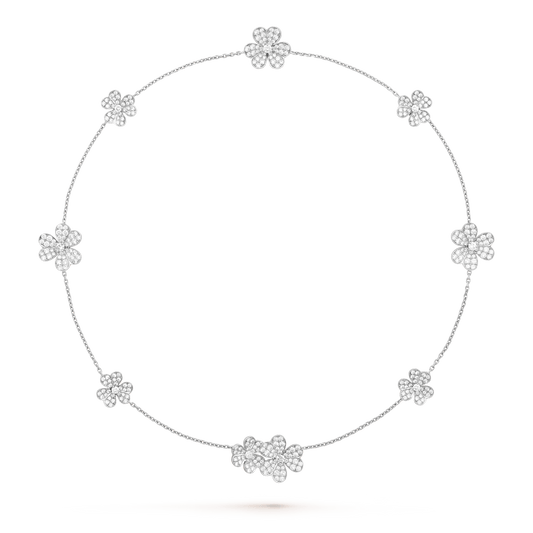 [ROSE]FRIVOLE SILVER 9 FLOWERS NECKLACE