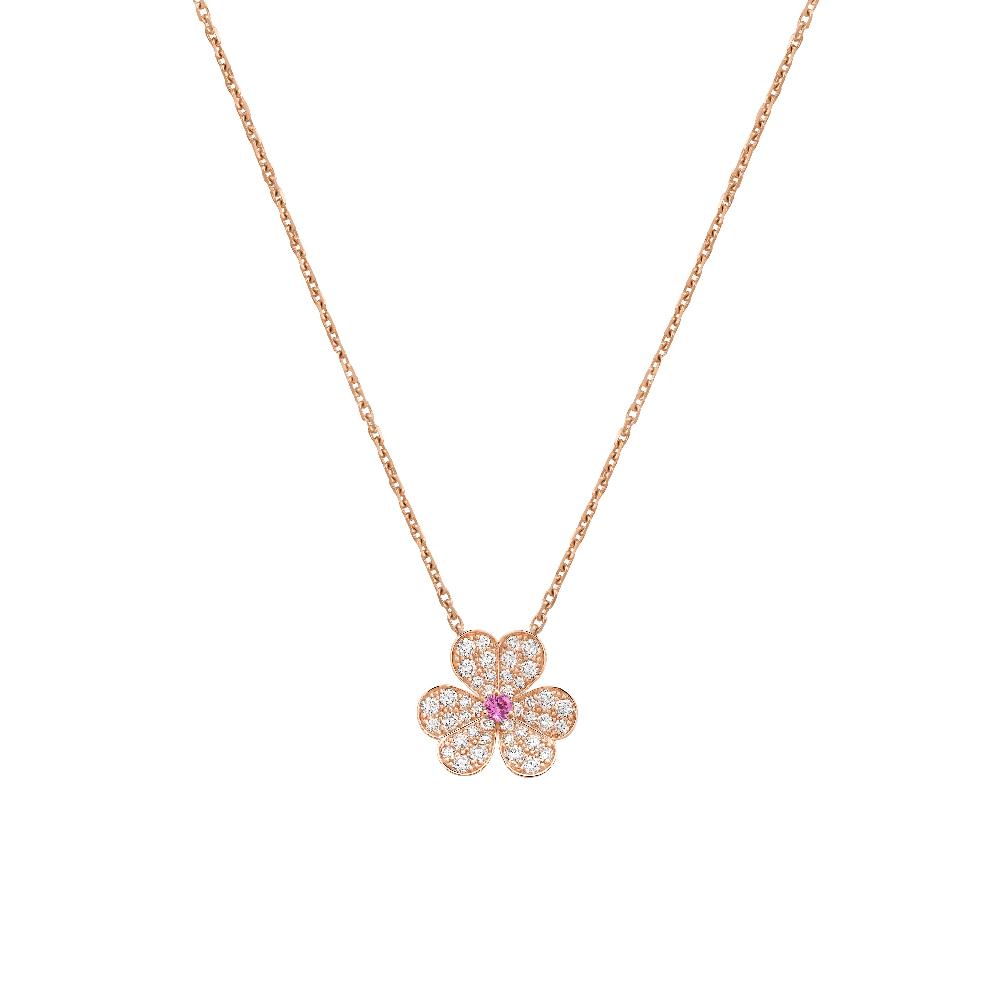 [ROSE]FRIVOLE ROSE GOLD FLOWER DIAMOND NECKLACE