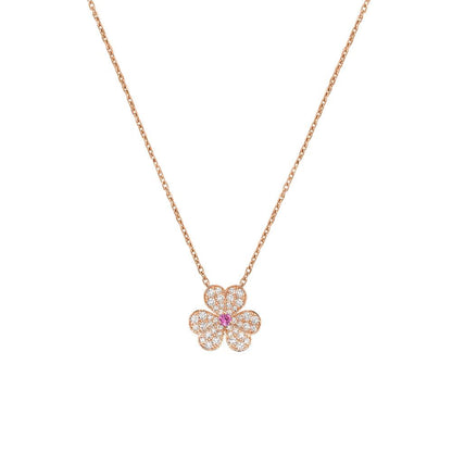 [ROSE]FRIVOLE ROSE GOLD FLOWER DIAMOND NECKLACE