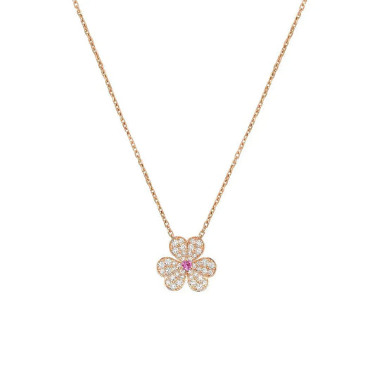 [ROSE]FRIVOLE ROSE GOLD FLOWER DIAMOND NECKLACE