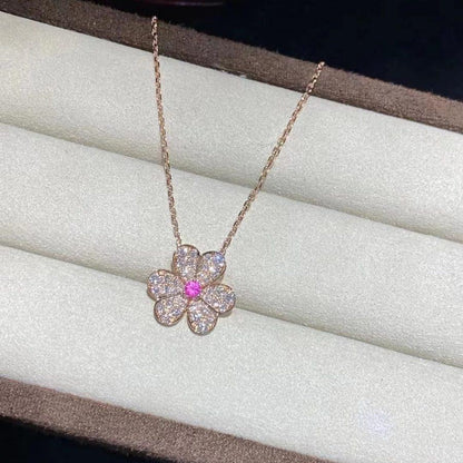 [ROSE]FRIVOLE ROSE GOLD FLOWER DIAMOND NECKLACE