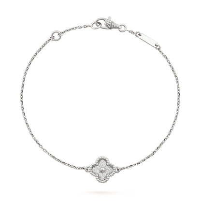 [ROSE]CLOVER  SINGLE FLOWER BRACELET SILVER