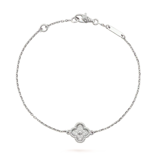 [ROSE]CLOVER  SINGLE FLOWER BRACELET SILVER