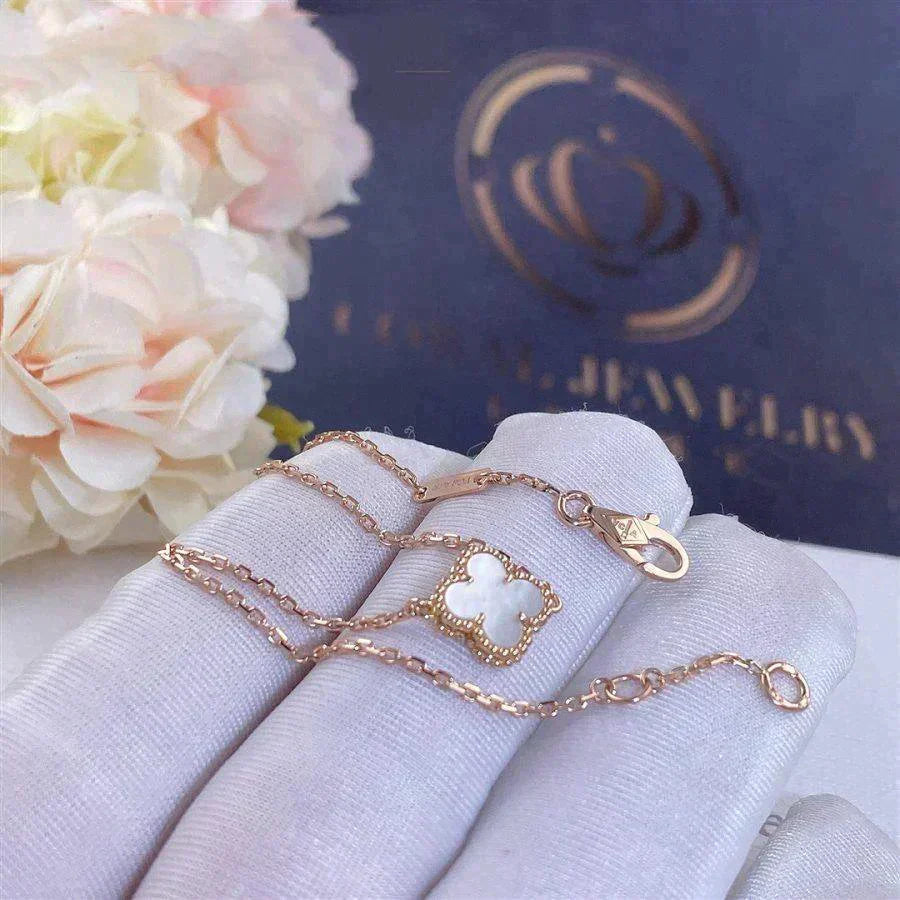 [ROSE]CLOVER WHITE MOP SINGLE FLOWER BRACELET