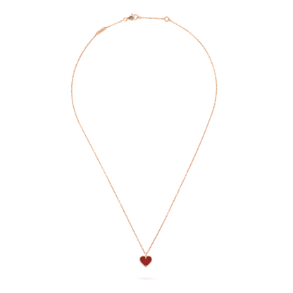 [ROSE]SWEET CLOVER CARNELIAN HEART NECKLACE