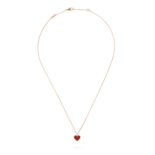 [ROSE]SWEET CLOVER CARNELIAN HEART NECKLACE