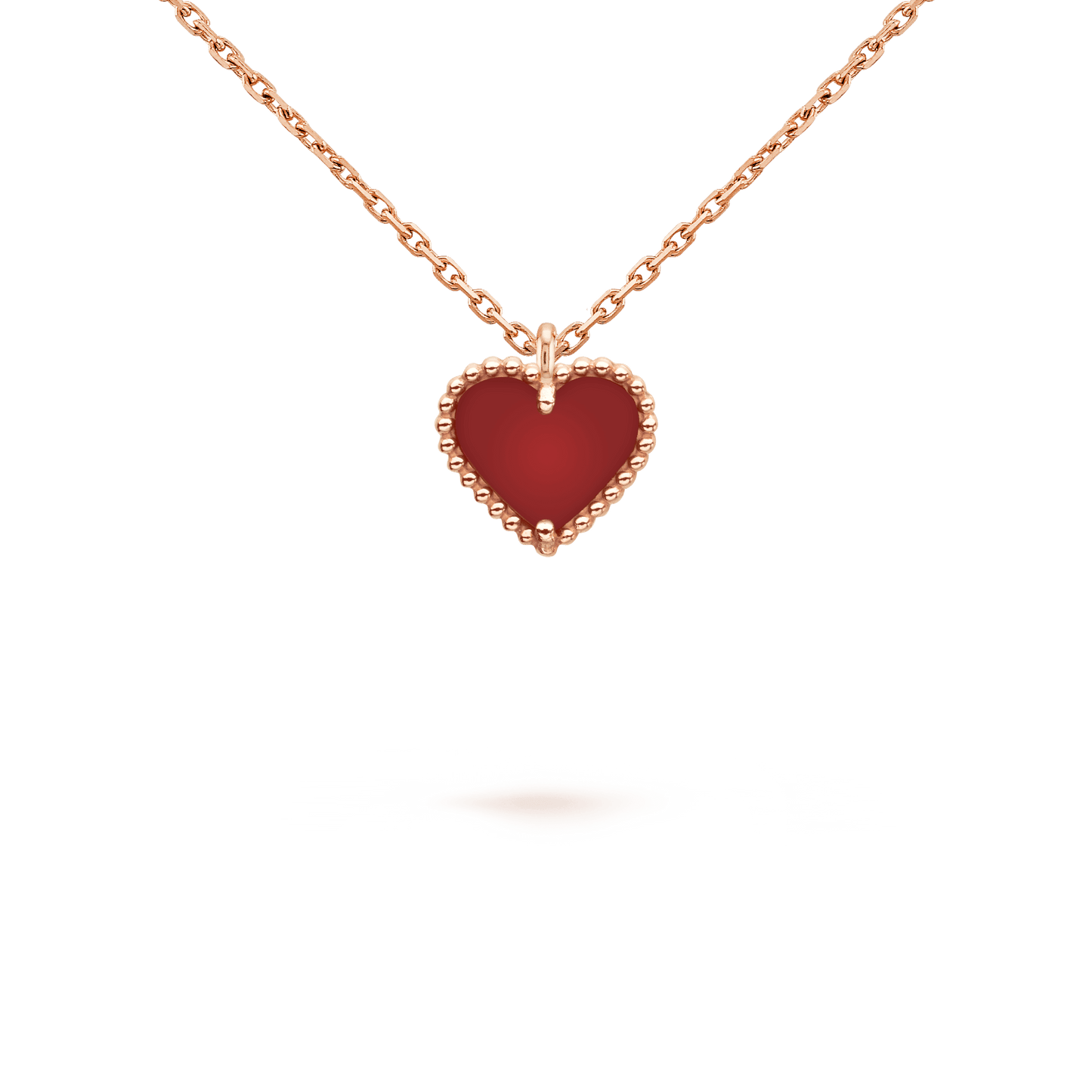 [ROSE]SWEET CLOVER CARNELIAN HEART NECKLACE