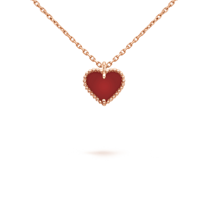 [ROSE]SWEET CLOVER CARNELIAN HEART NECKLACE