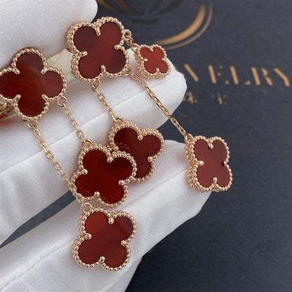 [ROSE]CLOVER EARRINGS CARNELIAN 4 MOTIFS PINK GOLD