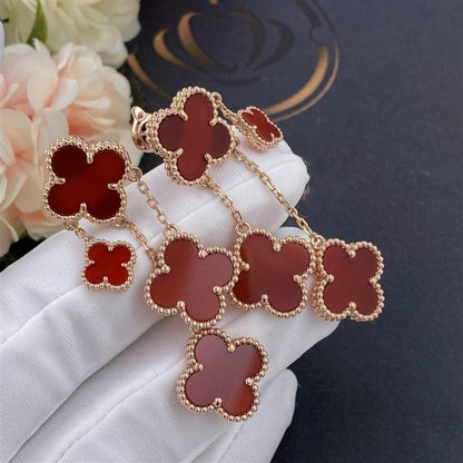 [ROSE]CLOVER EARRINGS CARNELIAN 4 MOTIFS PINK GOLD