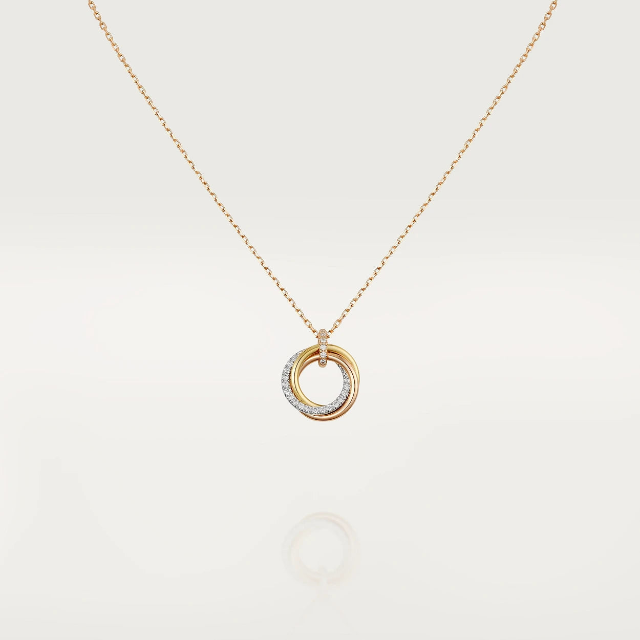 [ROSE]TRINITY NECKLACE SILVER GOLD PINK GOLD DIAMONDS