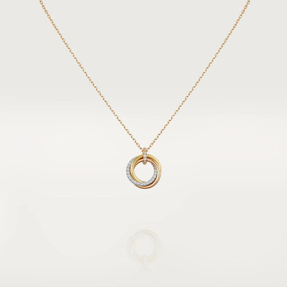 [ROSE]TRINITY NECKLACE SILVER GOLD PINK GOLD DIAMONDS