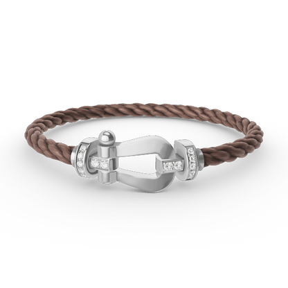 [Rose Jewels]FORCE GROSSES HUFEISEN-HALBDIAMANTARMBAND SILBER