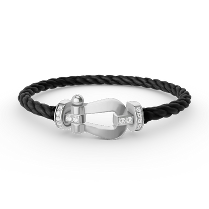 [Rose Jewels]FORCE GROSSES HUFEISEN-HALBDIAMANTARMBAND SILBER