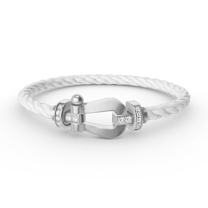 [Rose Jewels]FORCE GROSSES HUFEISEN-HALBDIAMANTARMBAND SILBER