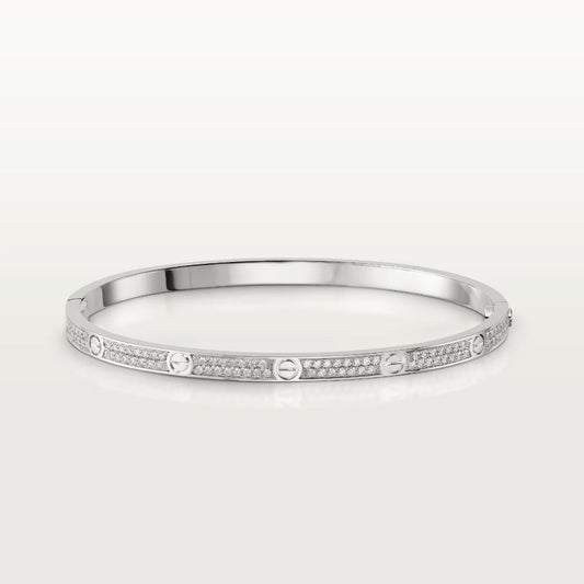 [ROSE]LOVE BRACELET 3.65MM DIAMOND-PAVED SILVER