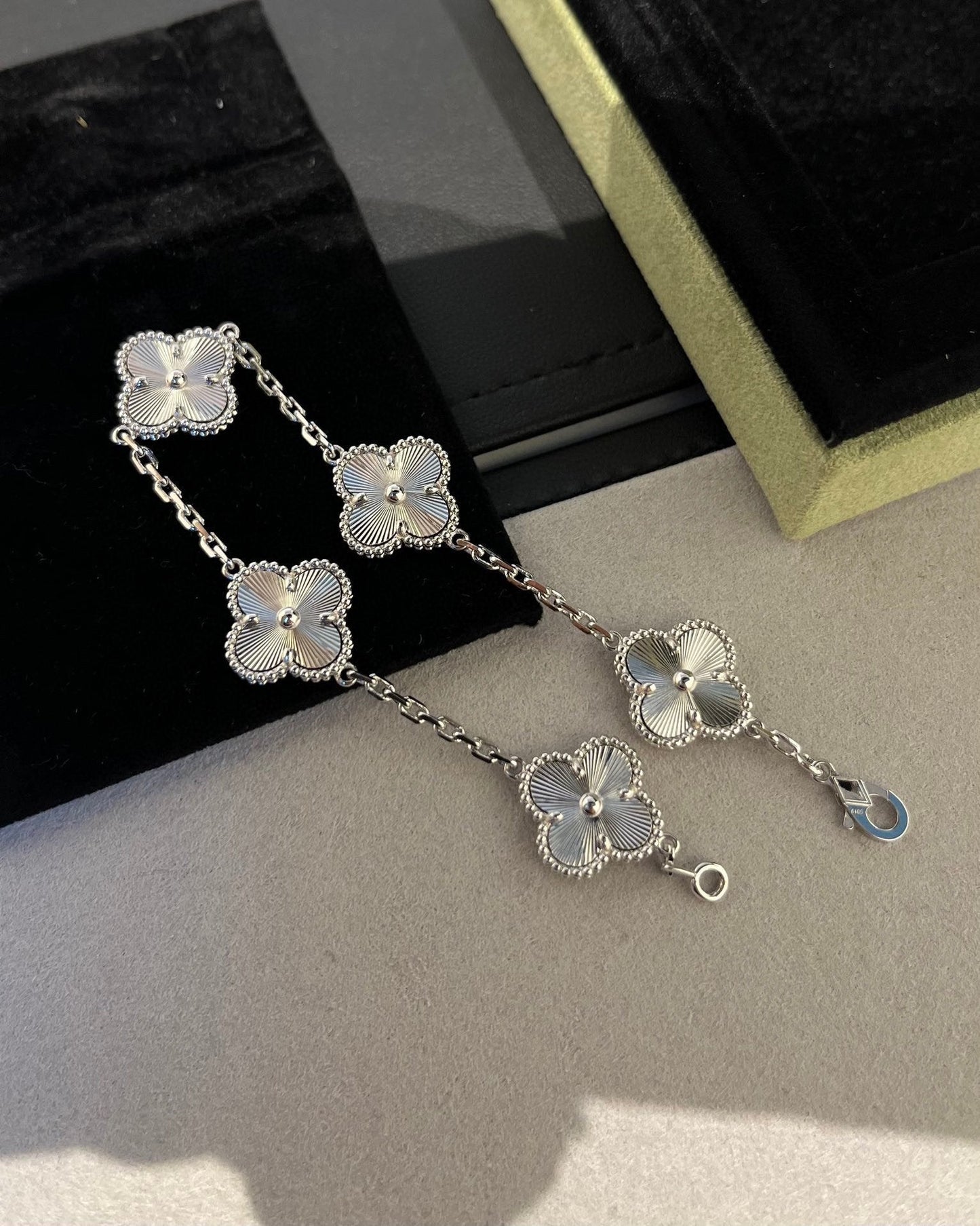 [ROSE]CLOVER SILVER 5 MOTIFS BRACELET