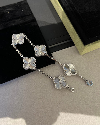 [ROSE]CLOVER SILVER 5 MOTIFS BRACELET