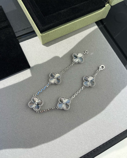 [ROSE]CLOVER SILVER 5 MOTIFS BRACELET